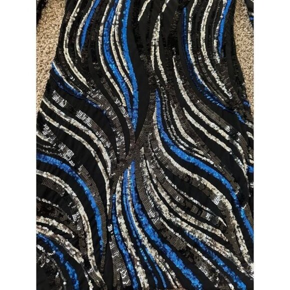 Wow Multi Color Sequin Glitter Embellished Mini Bodycon P - Picture 2 of 9